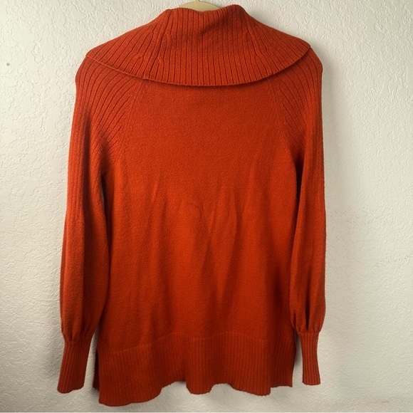 Anthropologie Textured Cowl Neck Orange Sweater Pullover - Picture 9 of 9